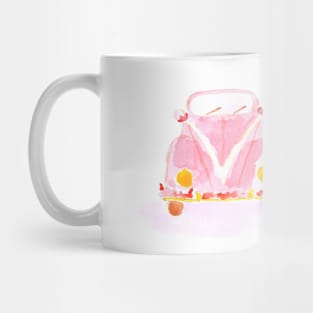 Wedding, honeymoon, transportation, car, newlyweds, transport, auto, illustration Mug